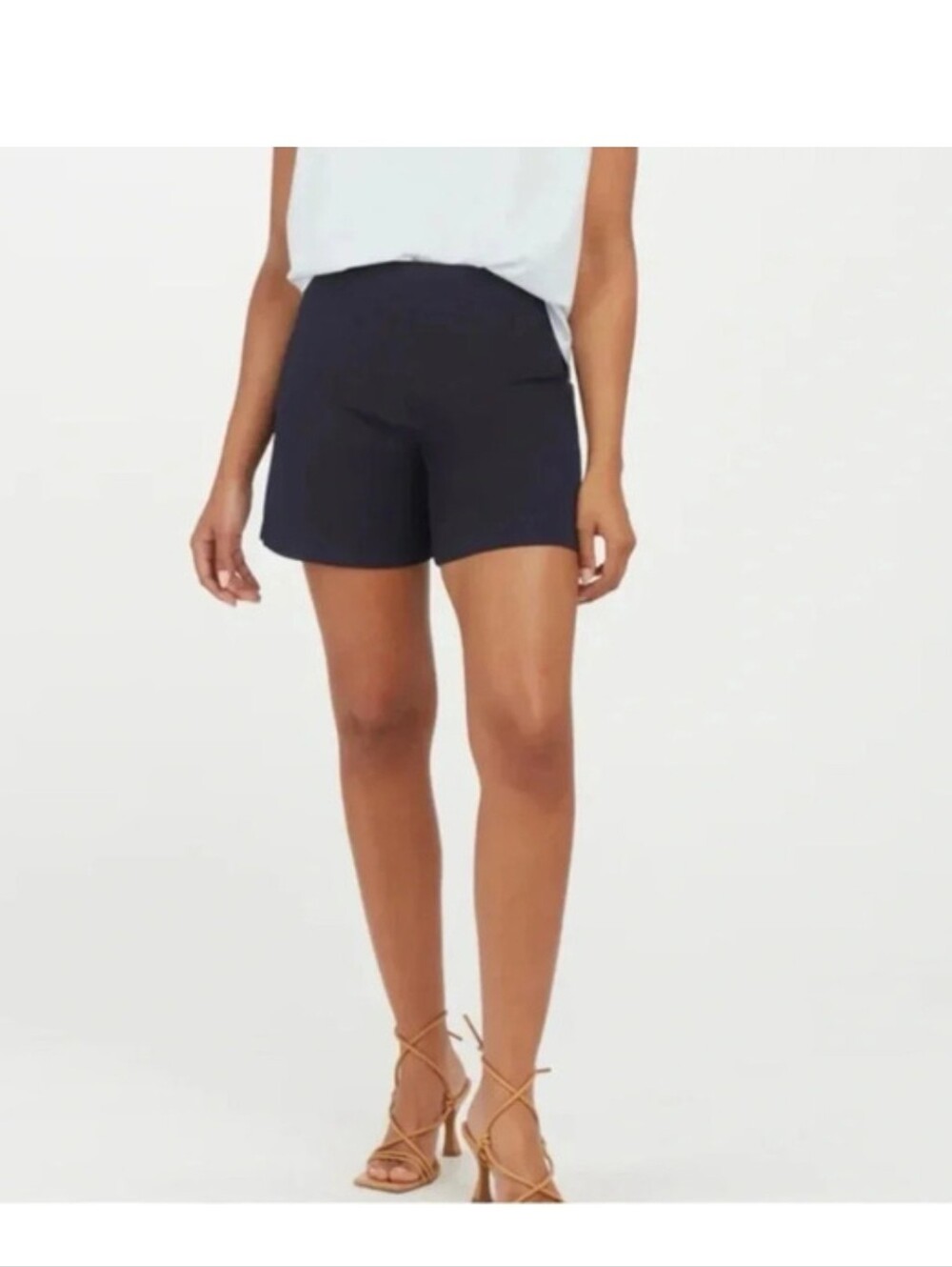 SPANX Polished 6" On-the-Go Shorts Black Size M Medium High Rise NWOT